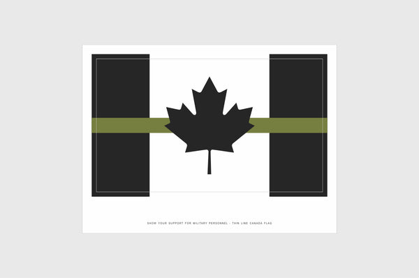 Canada Thin Drab Green Line, Military Flag Stickers