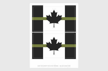 Canada Thin Drab Green Line, Military Flag Stickers