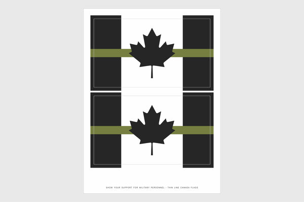 Canada Thin Drab Green Line, Military Flag Stickers