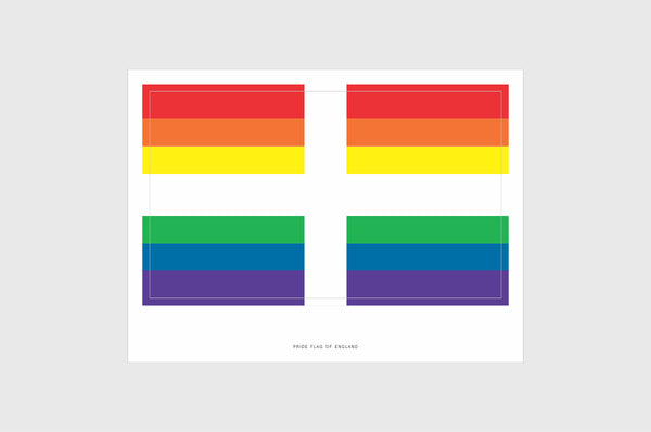 England LGBTQ Pride Flag Sticker, Weatherproof Vinyl English Flag Stickers