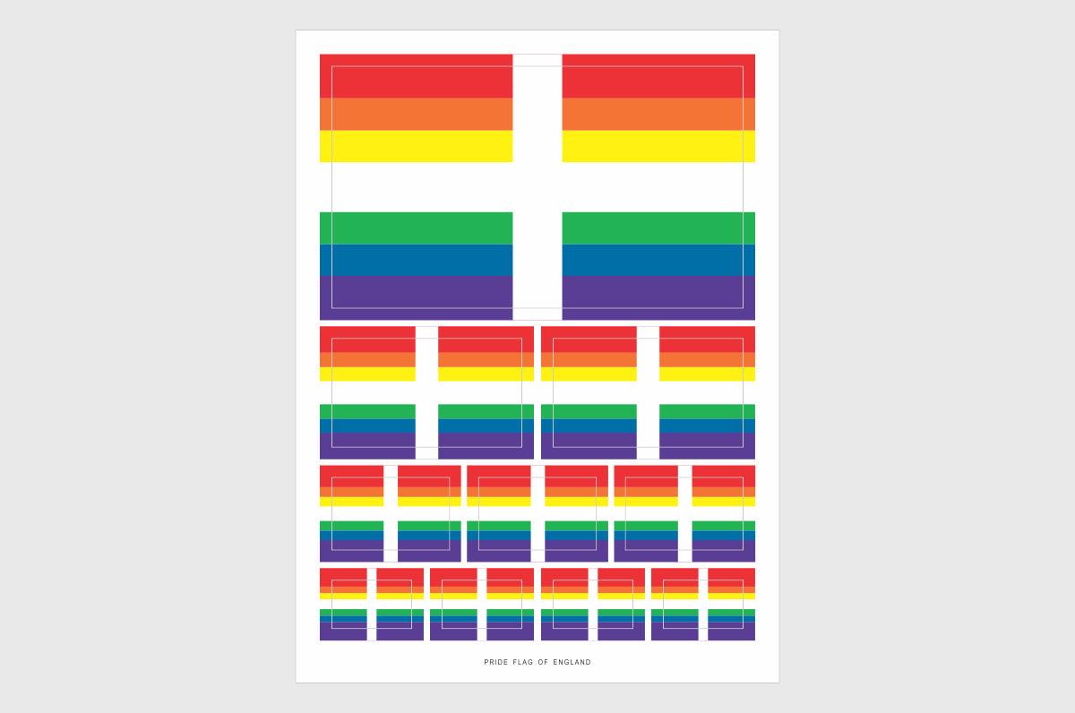 England LGBTQ Pride Flag Sticker, Weatherproof Vinyl English Flag Stickers