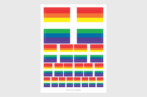 England LGBTQ Pride Flag Sticker, Weatherproof Vinyl English Flag Stickers