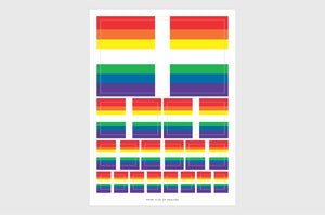 England LGBTQ Pride Flag Sticker, Weatherproof Vinyl English Flag Stickers