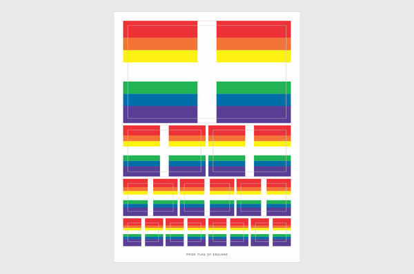 England LGBTQ Pride Flag Stickers