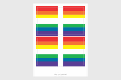 England LGBTQ Pride Flag Stickers