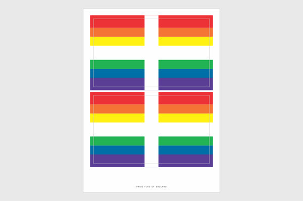 England LGBTQ Pride Flag Sticker, Weatherproof Vinyl English Flag Stickers