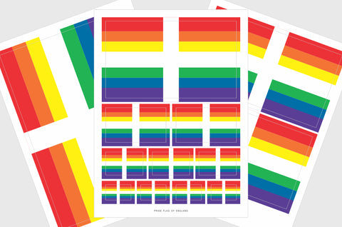 England LGBTQ Pride Flag Sticker, Weatherproof Vinyl English Flag Stickers