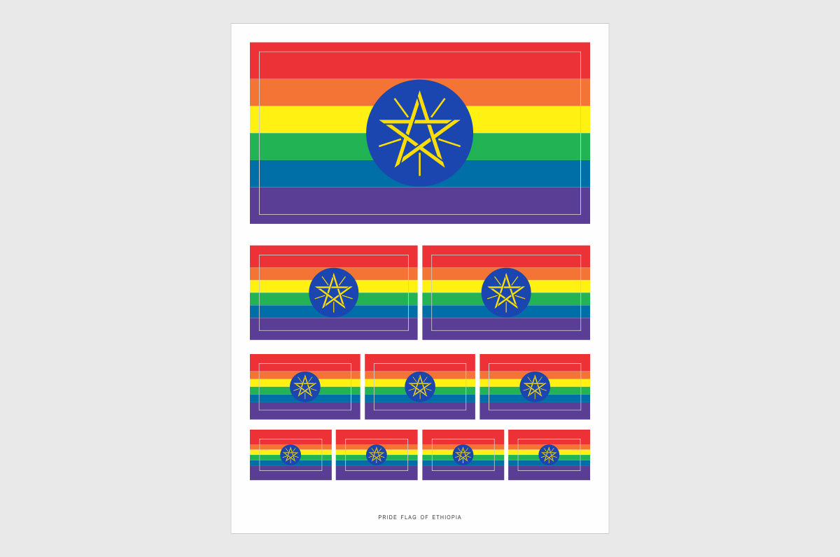 Ethiopia LGBTQ Pride Flag Stickers