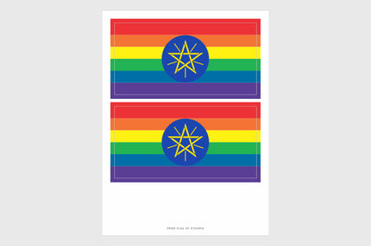 Ethiopia LGBTQ Pride Flag Stickers