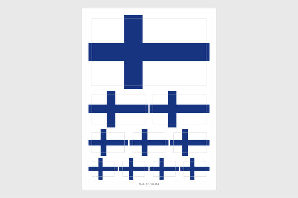 Finland Flag Sticker, Weatherproof, Vinyl, Finnish Flag Stickers