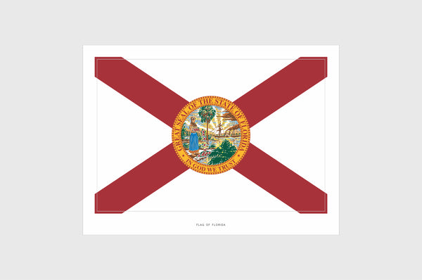 Florida Flag Sticker, Weatherproof Vinyl Florida Flag Stickers
