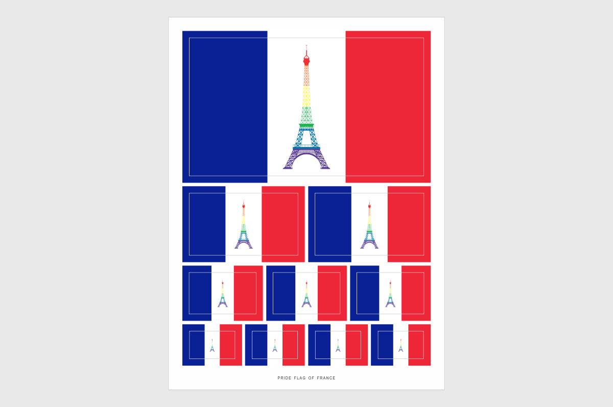 France LGBTQ Pride Flag Stickers