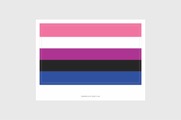 Genderfluid Flag Sticker, Weatherproof Vinyl Gender Fluid Flag Stickers