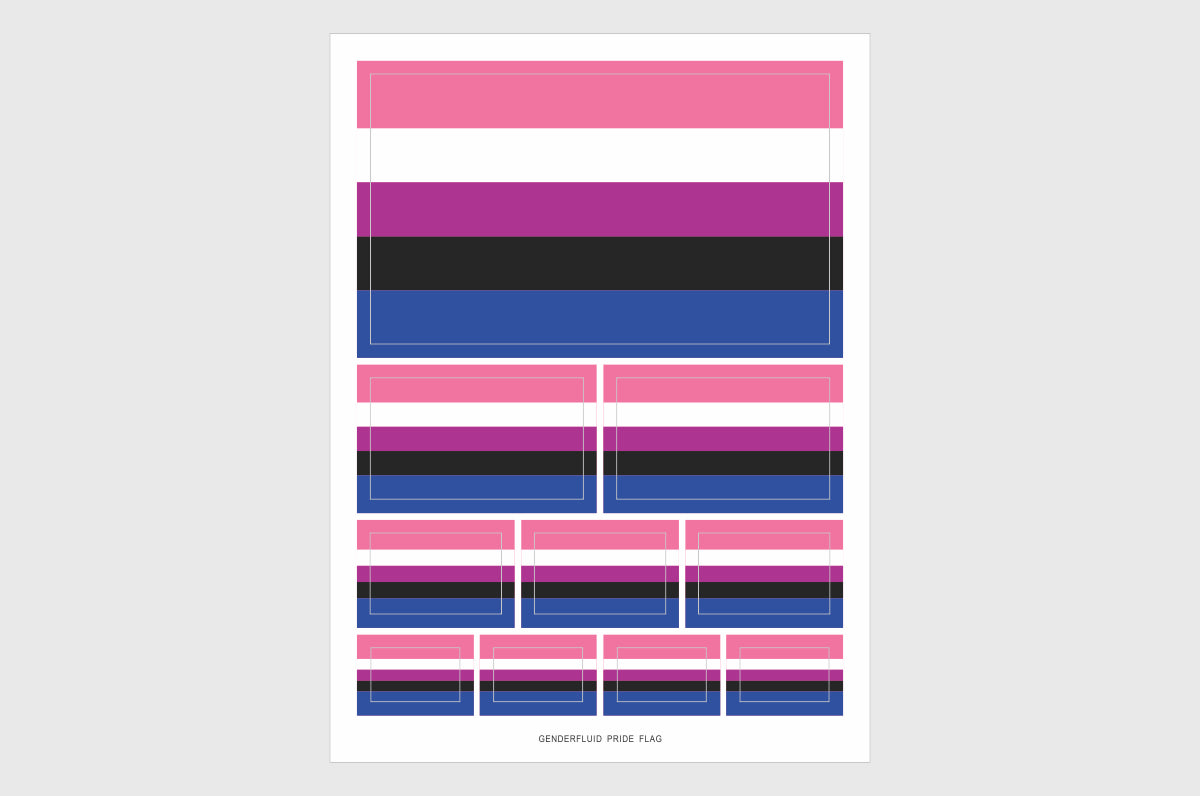 Genderfluid Flag Sticker, Weatherproof Vinyl Gender Fluid Flag Stickers