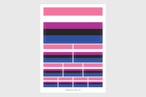 Genderfluid Flag Sticker, Weatherproof Vinyl Gender Fluid Flag Stickers