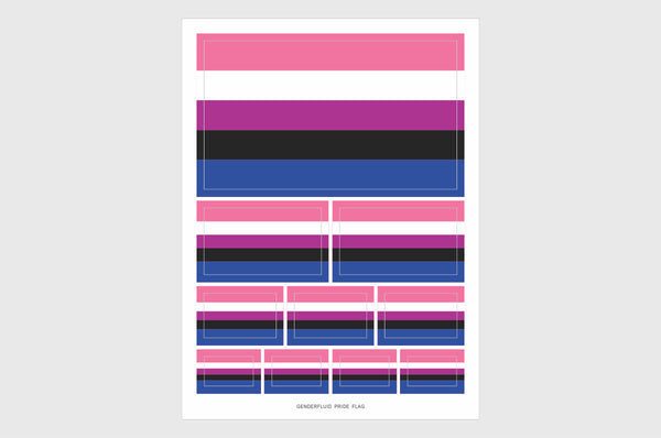 Genderfluid Flag Sticker, Weatherproof Vinyl Gender Fluid Flag Stickers