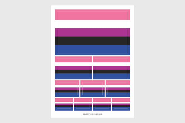 Genderfluid Flag Sticker, Weatherproof Vinyl Gender Fluid Flag Stickers