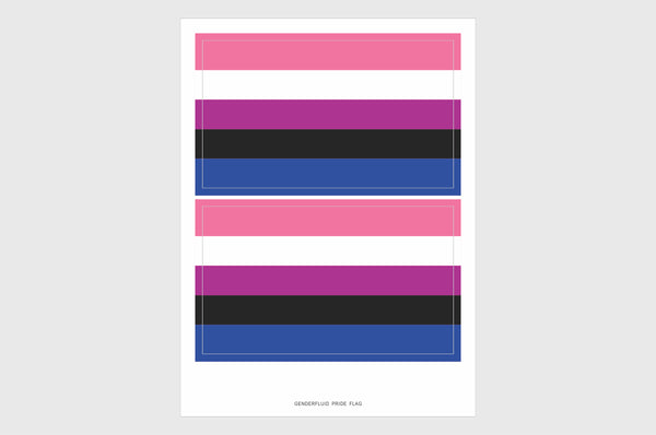 Genderfluid Flag Sticker, Weatherproof Vinyl Gender Fluid Flag Stickers