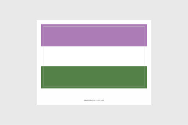 Genderqueer Flag Sticker, Weatherproof Vinyl Gender Queer Flag Stickers