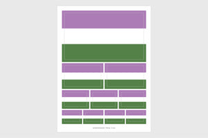 Genderqueer Flag Sticker, Weatherproof Vinyl Gender Queer Flag Stickers