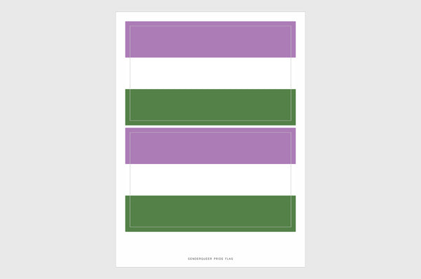 Genderqueer Flag Sticker, Weatherproof Vinyl Gender Queer Flag Stickers
