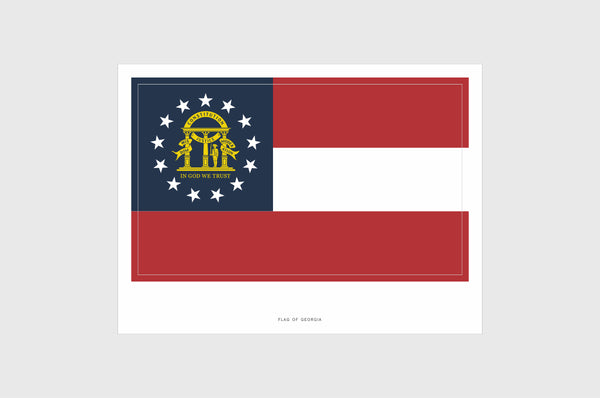 Georgia Flag Sticker, Weatherproof Vinyl State of Georgia Flag Stickers