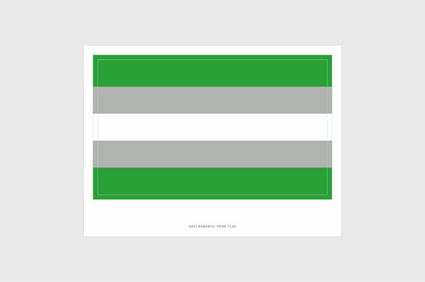 Gray Romantic Flag Sticker, Weatherproof Vinyl Flag Stickers
