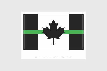 Canada Thin Green Line Border Services Flag Stickers