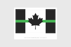 Canada Thin Green Line Border Services Flag Stickers
