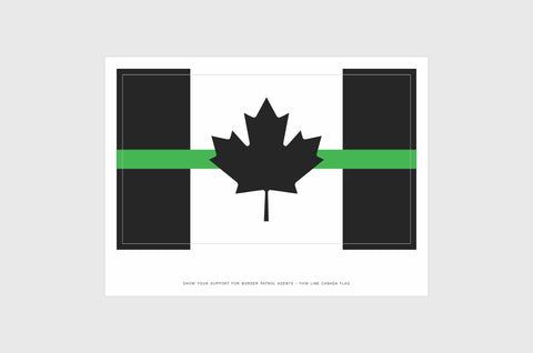 Canada Thin Green Line Border Services Flag Stickers