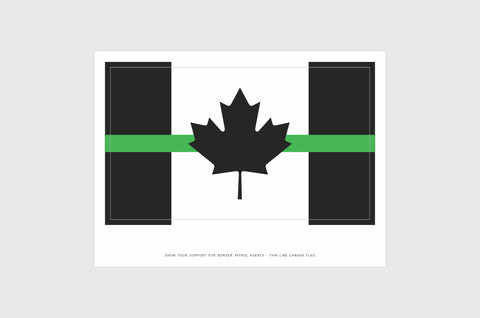 Canadian Green Line Flag Sticker, Weatherproof Vinyl Canada Flag Stickers