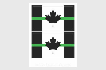 Canada Thin Green Line Border Services Flag Stickers