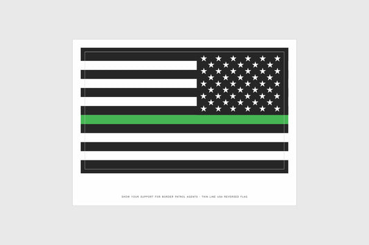 United States, USA Thin Green Line Opposing Direction Flag Stickers