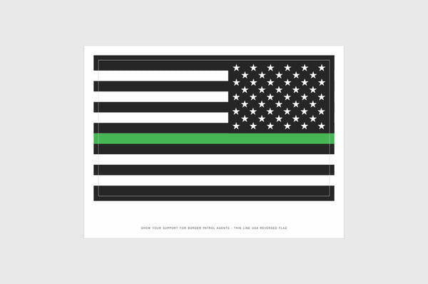 USA Green Line Opposing and Reverse, Left And Right Side Flag Stickers, Weatherproof USA Flag Stickers