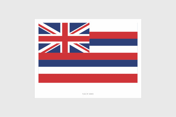 Hawaii Flag Sticker, Weatherproof Vinyl Hawaii Flag Stickers