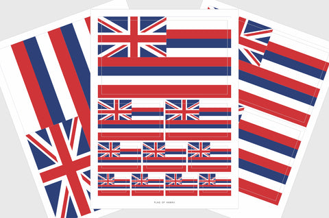 Hawaii Flag Sticker, Weatherproof Vinyl Hawaii Flag Stickers