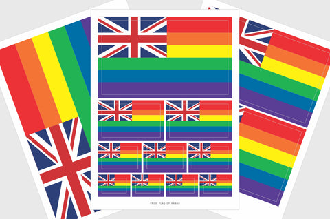 Hawaii LGBTQ Pride Flag Stickers