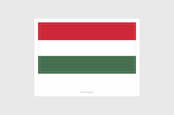 Hungary Flag Sticker, Weatherproof Vinyl Hungarian Flag Stickers