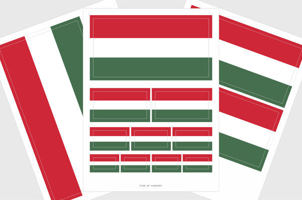 Hungary Flag Sticker, Weatherproof Vinyl Hungarian Flag Stickers