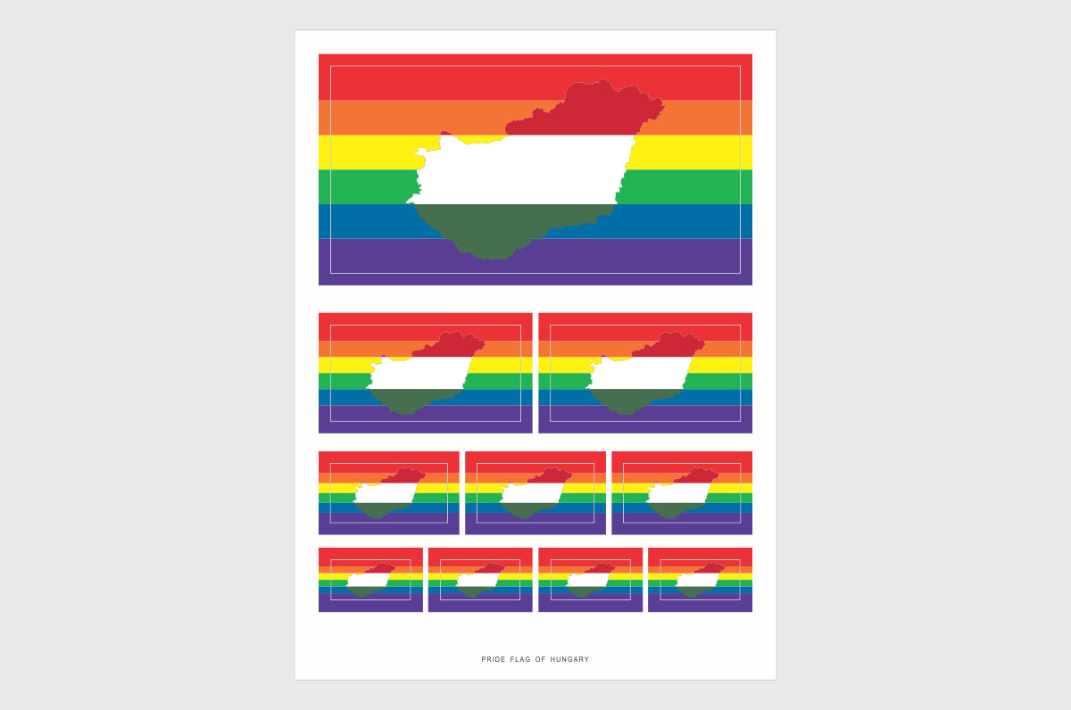 Hungary LGBTQ Pride Flag Sticker, Weatherproof Vinyl Hungarian Flag Stickers