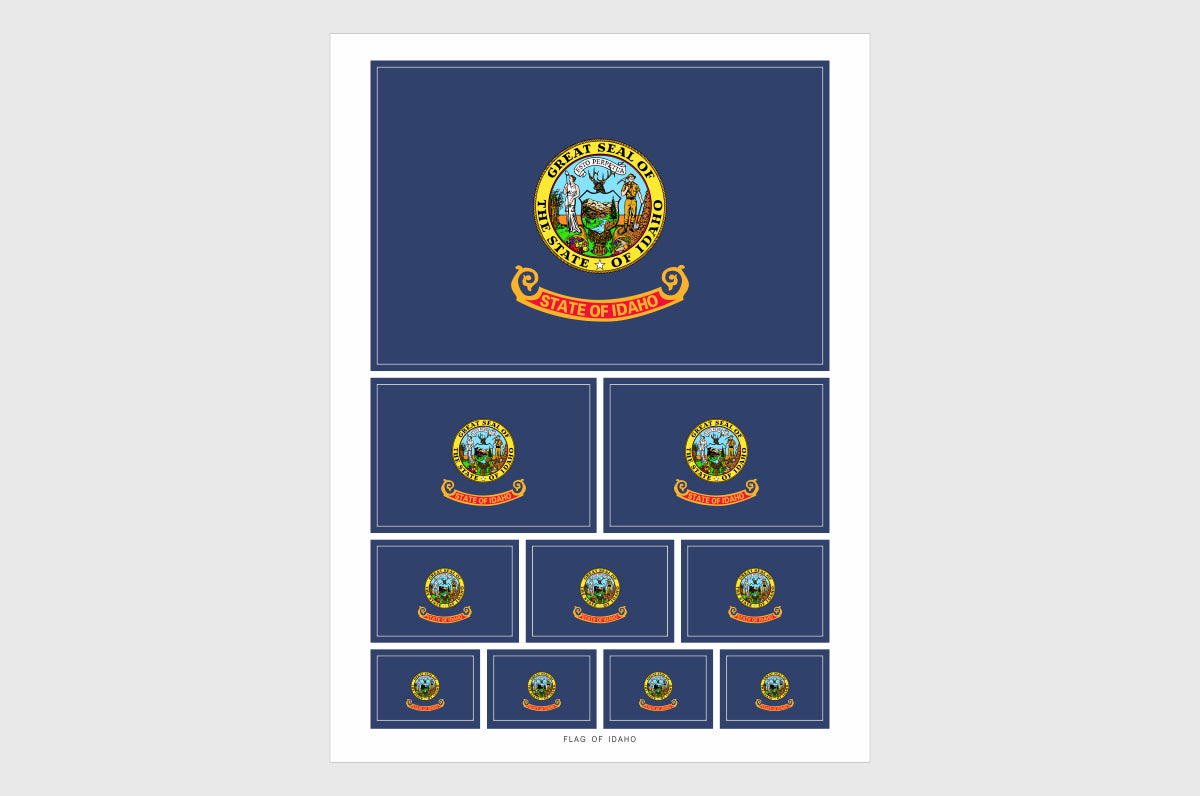 Idaho Flag Sticker, Weatherproof Vinyl Idaho State Flag Stickers