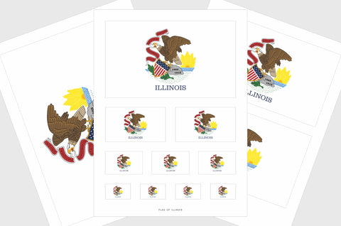 Illinois Flag Sticker, Weatherproof Vinyl Illinois Flag Stickers