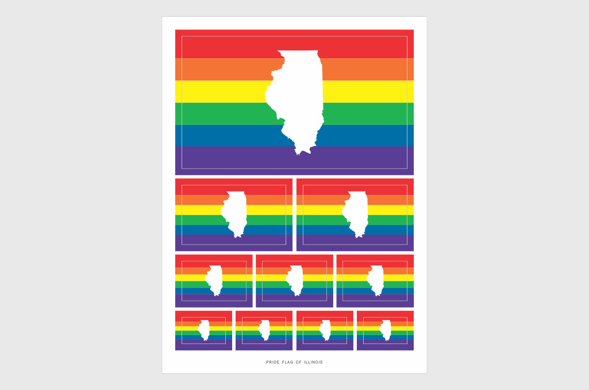 Illinois LGBTQ Pride Flag Stickers