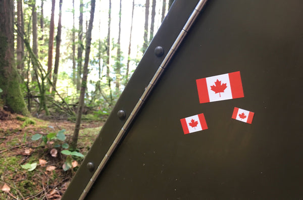 Canada Flag Sticker, Weatherproof Vinyl Canadian Flag Stickers
