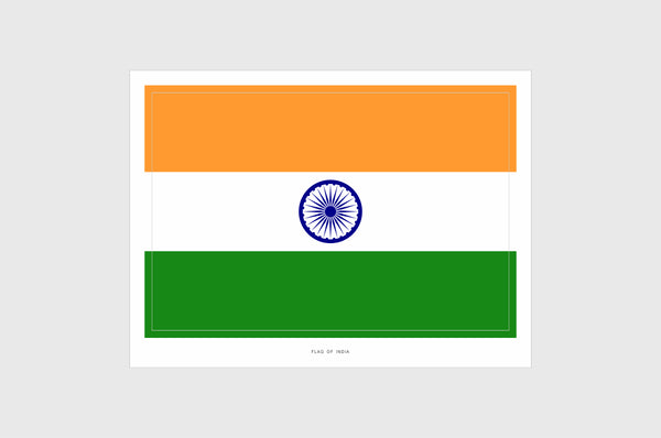 India Flag Sticker, Weatherproof Vinyl Indian Flag Stickers