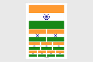 India Flag Sticker, Weatherproof Vinyl Indian Flag Stickers