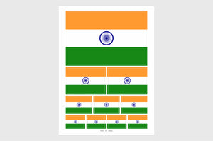 India Flag Sticker, Weatherproof Vinyl Indian Flag Stickers