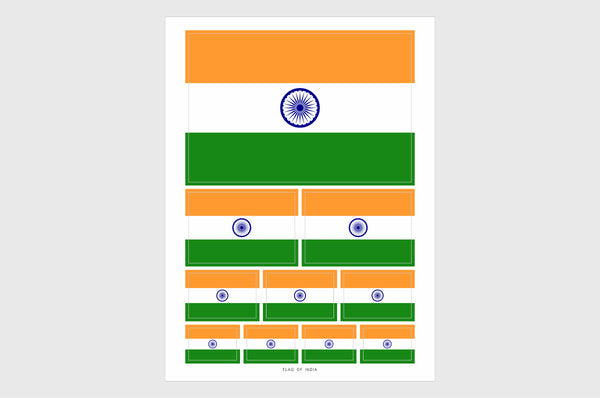India Flag Sticker, Weatherproof Vinyl Indian Flag Stickers