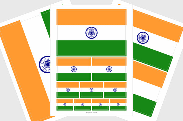 India Flag Sticker, Weatherproof Vinyl Indian Flag Stickers