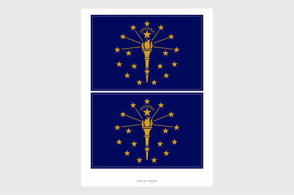 Indiana Flag Sticker, Weatherproof Vinyl Indiana Flag Stickers